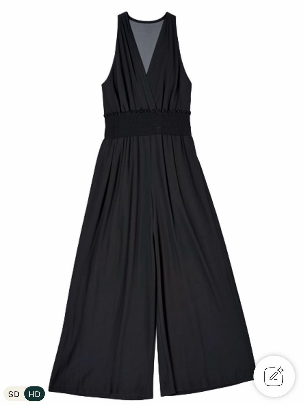 Anthropologie by Anthropologie Black Wide Leg Halter Jumpsuit Size L